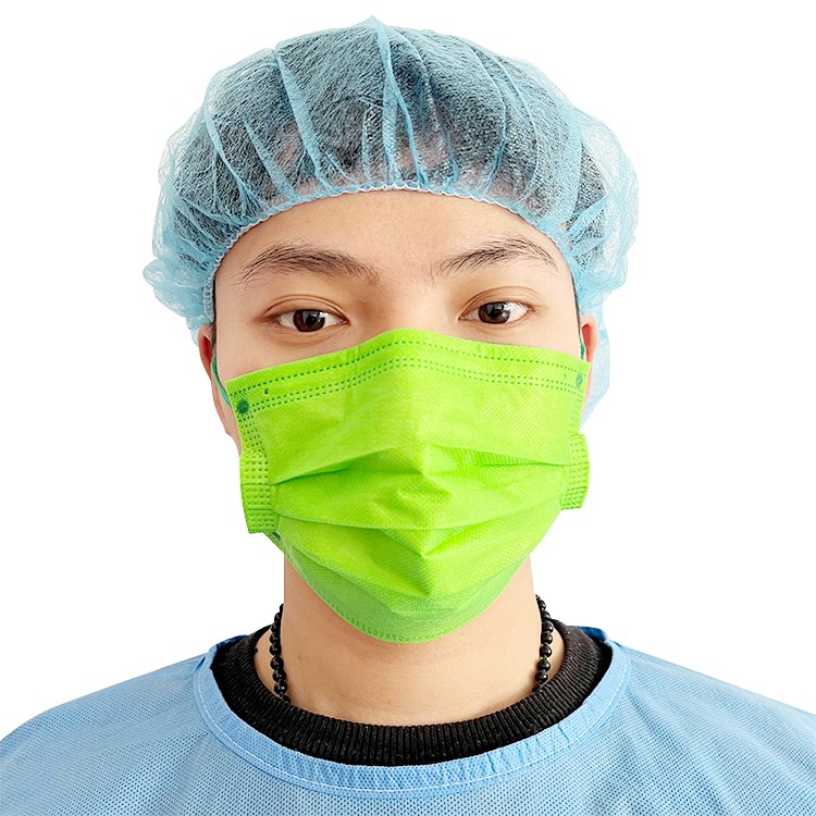 一次性医用水果绿平面口罩